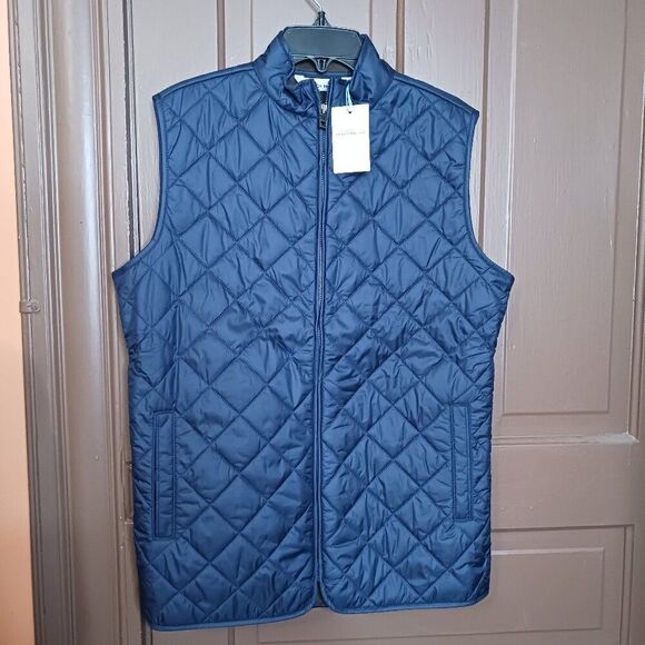 Peter Millar Boy's Essex Navy Blue Quilted Youth Vest size L - Picture 1 of 10